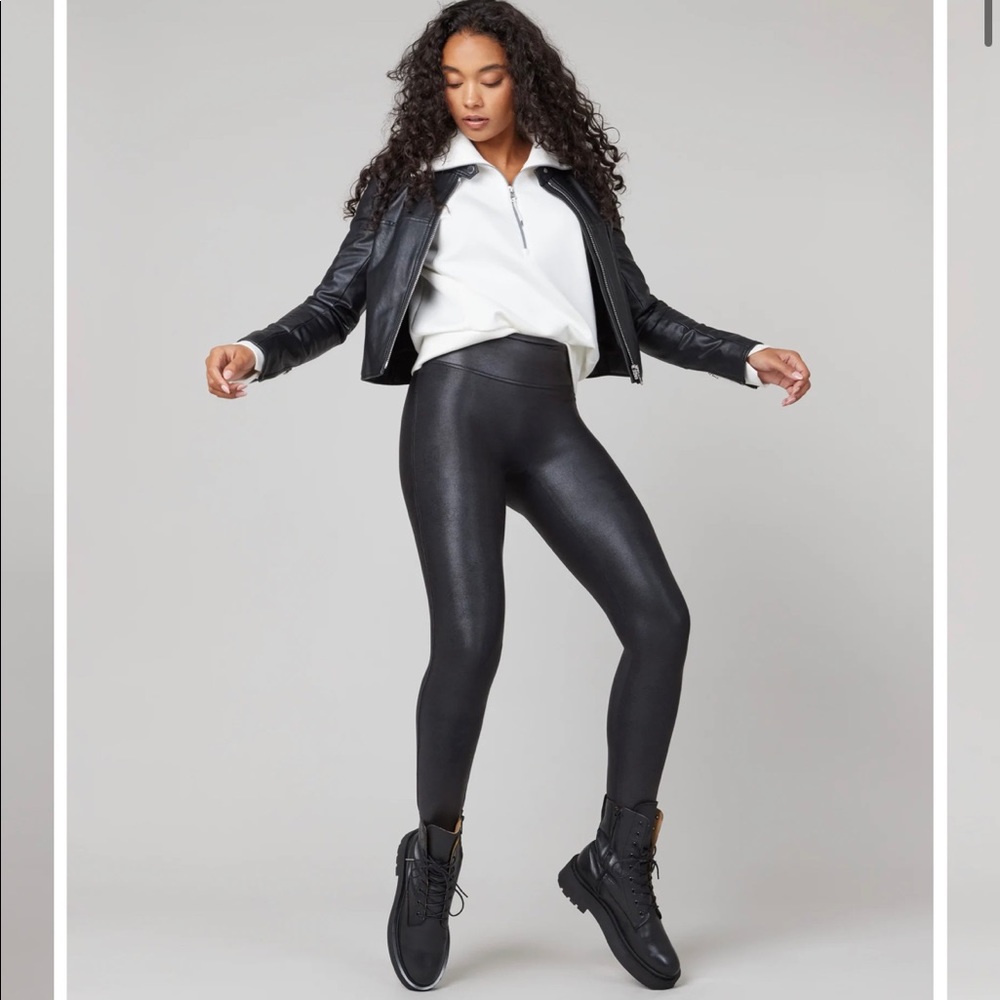 SPANX Faux Leather leggings XS Petite